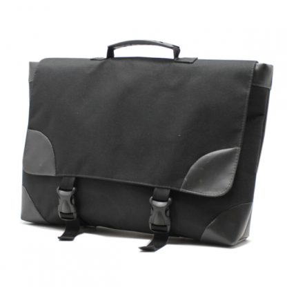 сумка портфель простой для ноутбука лептом без молнии черный экокожа сбоку