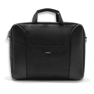 сумка портфель для ноутбука для бумаг поездка черная промо реклама спереди