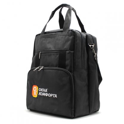 сумка рюкзак трансформер реклама ноутбук унисекс черный с ручками