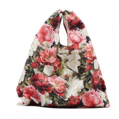 сумка пакет шоппер простая компактная прочная принтованная цветы