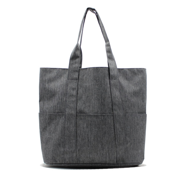 sumka_plyazhnaya_gorodskaya_s_karmanami_seraya_zhenskaya_S_40_01 сумка пляжная городская с карманами серая женская спереди