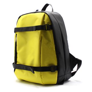 рюкзак городский жёлтый для ноутбука сбоку