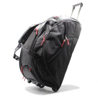 сумка колёсная спортивная для спортсменов чёрная сбоку
