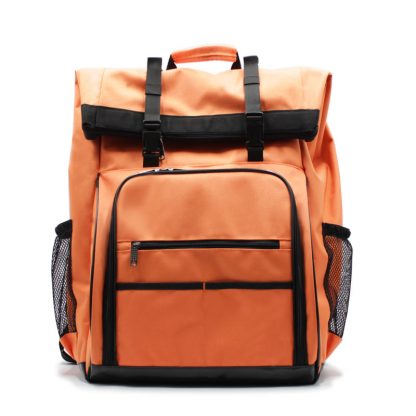 рюкзак-скрутка-большой максимальный для доставки и курьеров оранжевый спереди