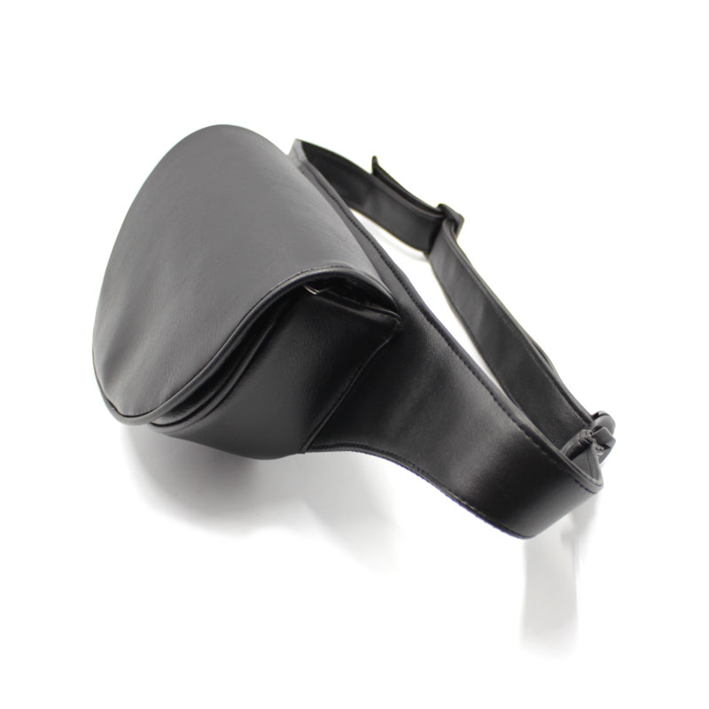 sumka_poyasnaya_ekokozha_plotnaya_kofr_s_klapanom_chornaya_Sp-14_black_02 сумка поясная экокожа плотная кофр с клапаном чёрная сбоку