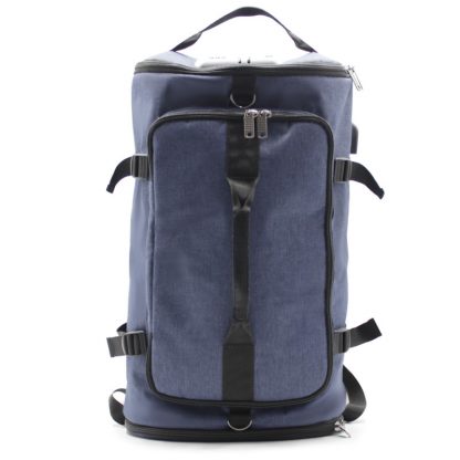 сумка рюкзак синий с лямками и ручками спереди