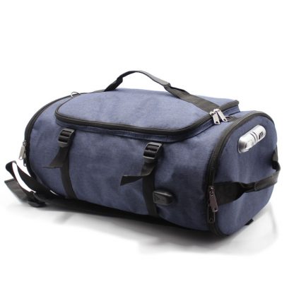 сумка рюкзак синий с лямками и ручками сверху