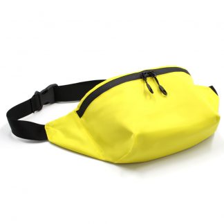 сумка поясная с карманом жёлтая