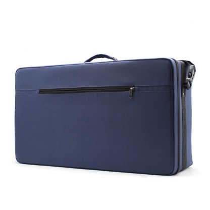 сумка кофр синяя большая прямоугольная карман на молнии сбоку